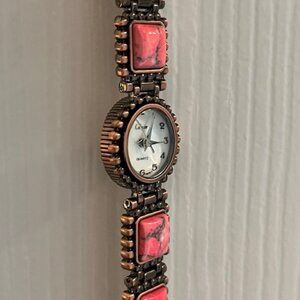 COLLEZIO | Women's Quartz Watch Pink Stone Accents-NEW Battery